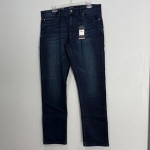 Ben Sherman Mens Fulham Wash Straight Fit Stretch Jeans Dark Blue 34x32